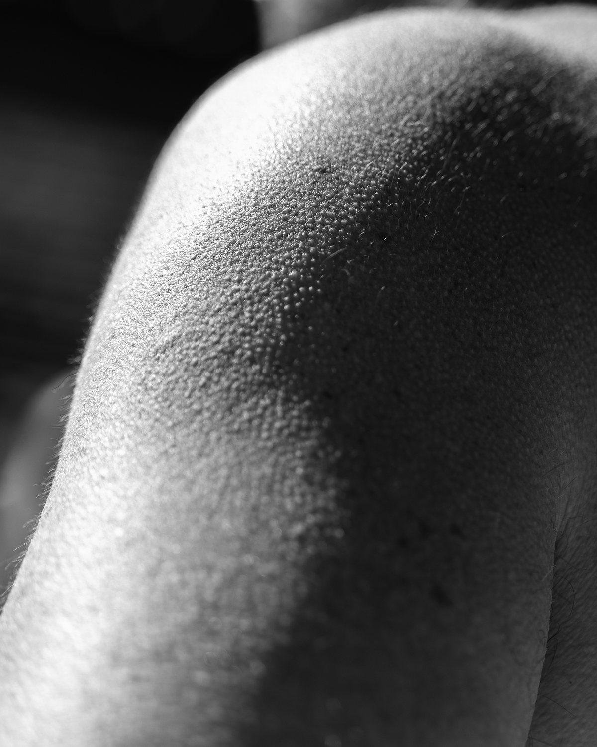 Melbourne Marathon, detail of skin and sweat