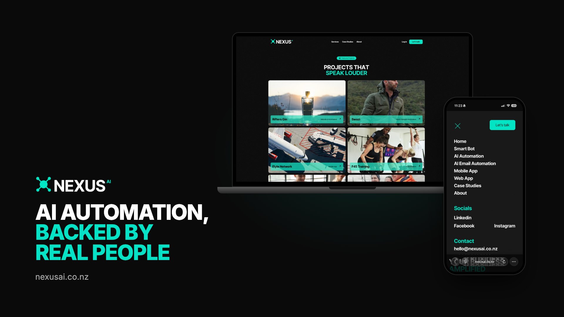 Nexus AI website design, AI automation backed by real people